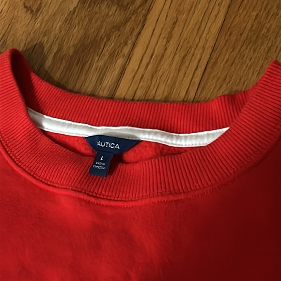 Nautica Logo Crewneck Sweatshirt Large Red Tomales- Large NEW - Picture 6 of 7